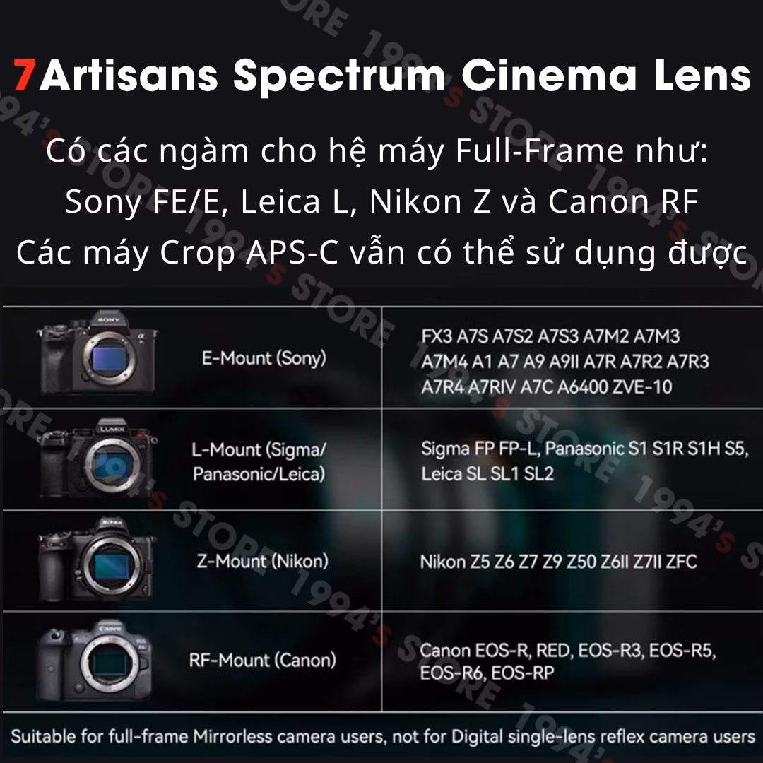 7Artisans 35mm T2.0 Sony FE/E mount