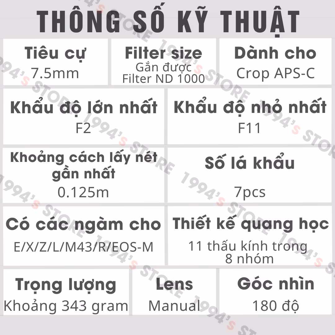 Lens Fisheye duy nhất gắn được Filter ND1000