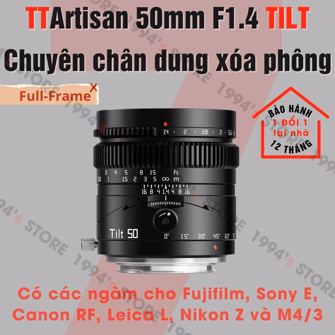 Ống Kính TTArtisan 50mm F1.4 TILT - Lens Tilt Shift Tạo Hiệu Ứng Thu Nhỏ