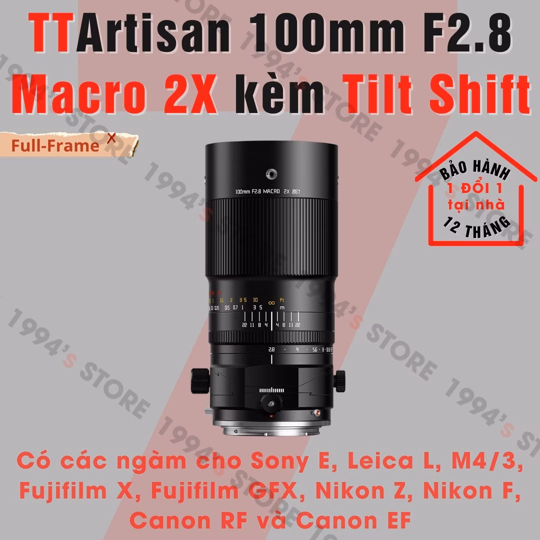TTArtisan 100mm F2.8 Ultra Macro 2X Tilt-Shift (Full-Frame)