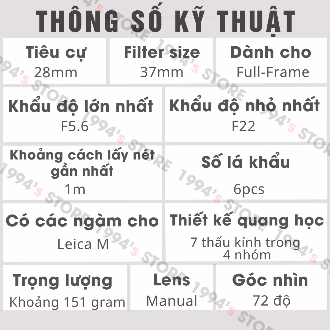 . Ống kính phong cách vintage cho Leica M