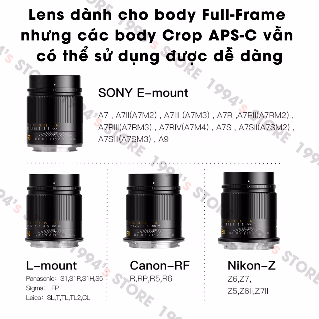 TTArtisan 50mm F1.4 cho Sony FE
