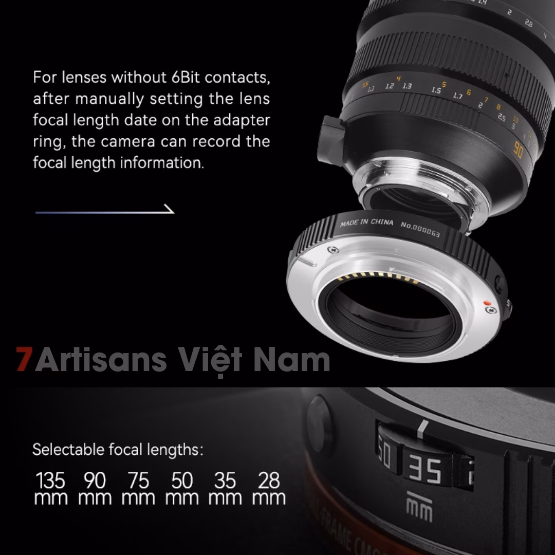 Ngàm Chuyển TTArtisan M-E 6bit II (Leica M sang Sony E) – Hỗ Trợ EXIF & Chống Rung