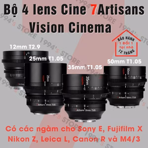 Bộ 4 lens Cine Vision 7Artisans 12mm T2.9 25mm T1.05 35mm T1.05 50mm T1.05