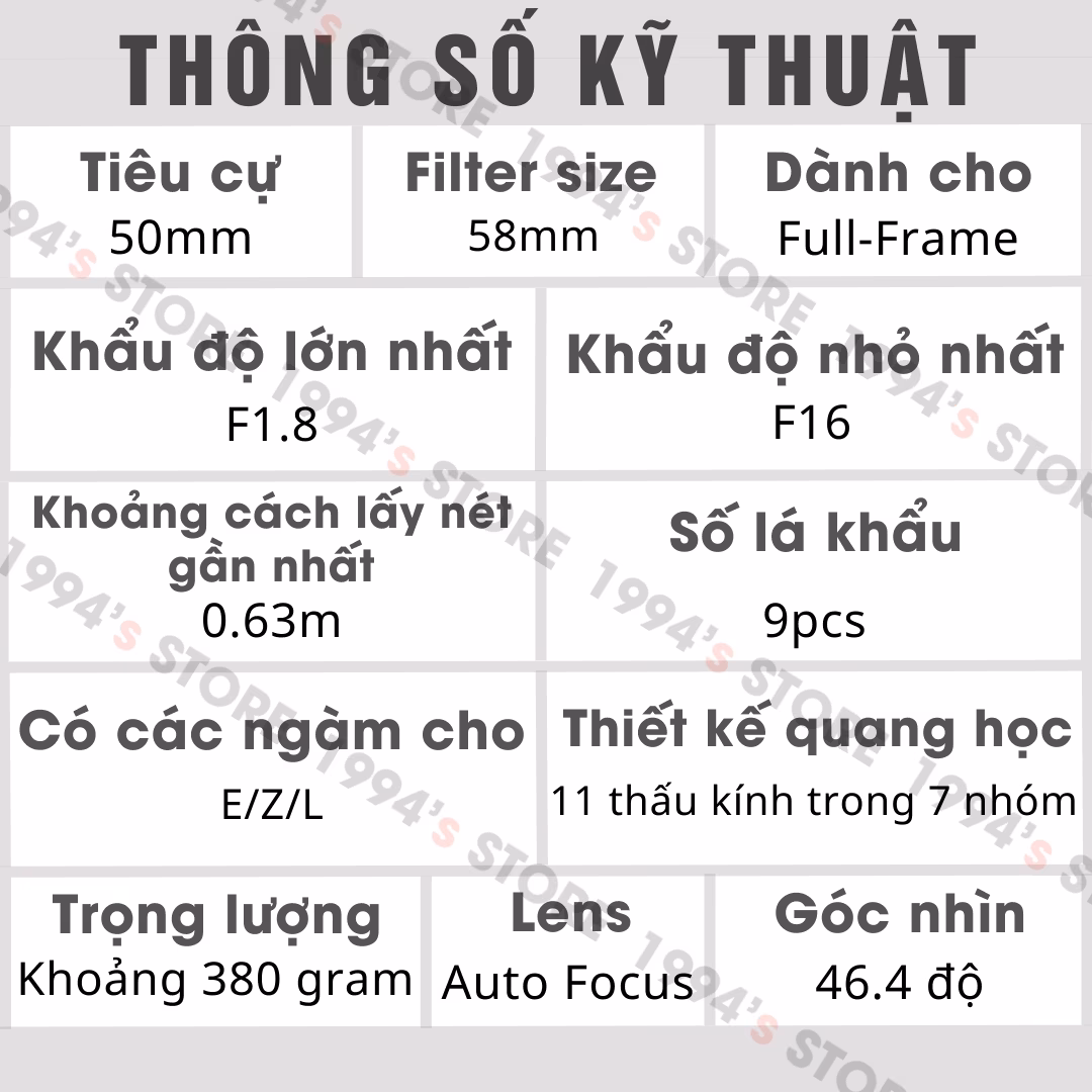 Ống kính có nút gạt AF/MF tiện lợi