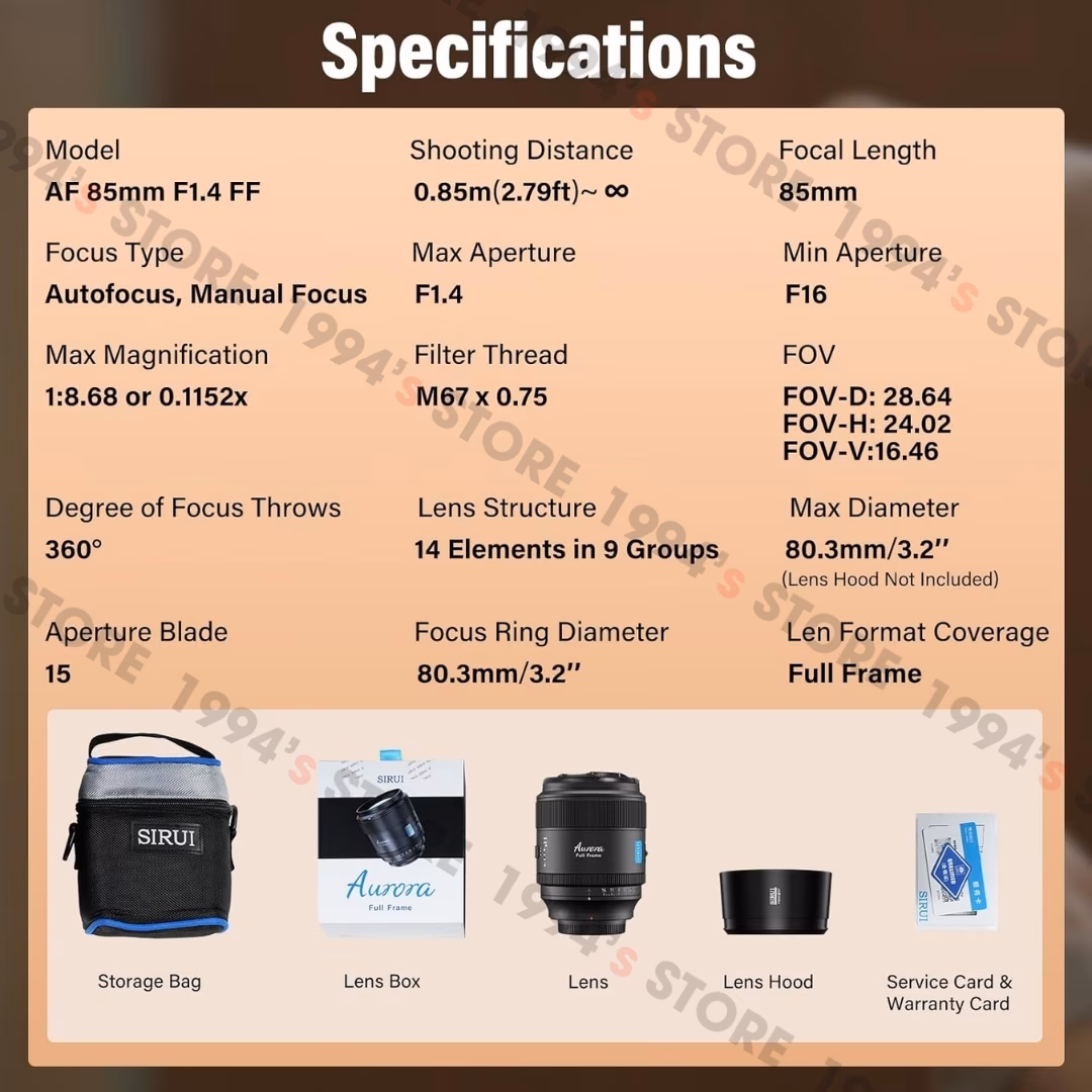 Ống kính 85mm F1.4 AF nhẹ nhất phân khúc (540g)