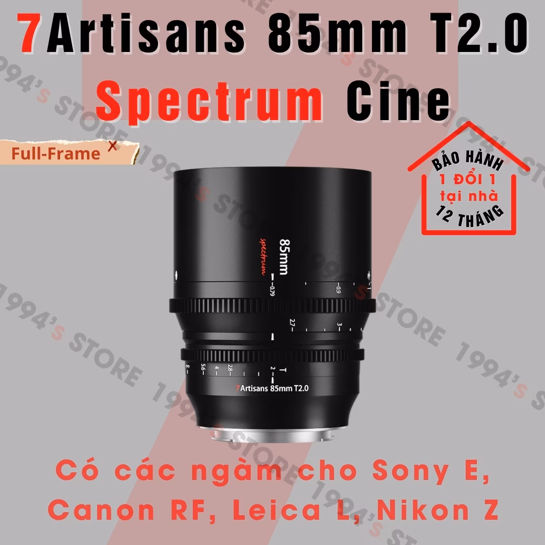 Ống kính 7Artisans 85mm T2.0 Spectrum Cine cho Sony/Nikon/Canon/Leica