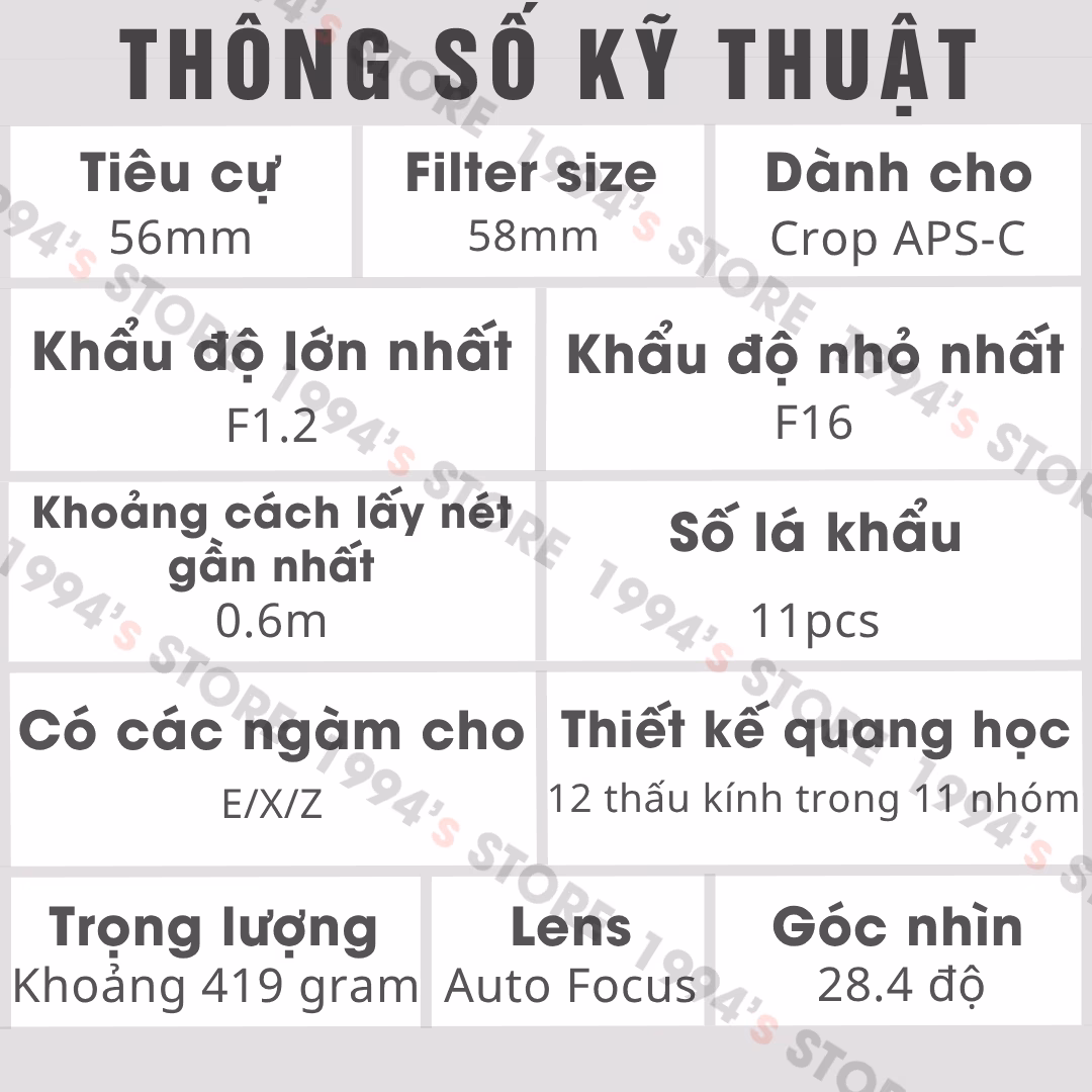 Lens chân dung ngàm X Sirui 56mm