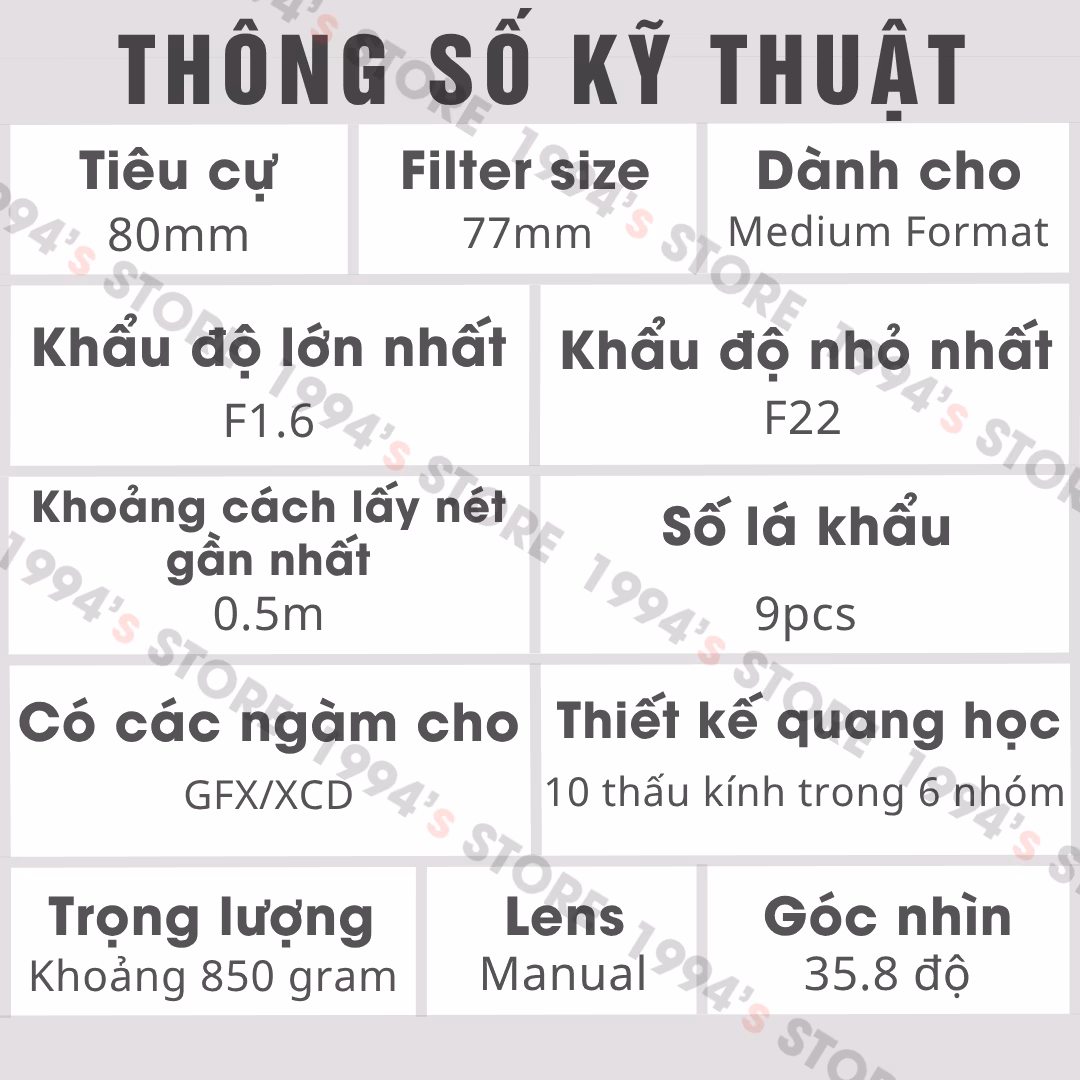 Ống kính Medium Format ngàm GFX giá rẻ