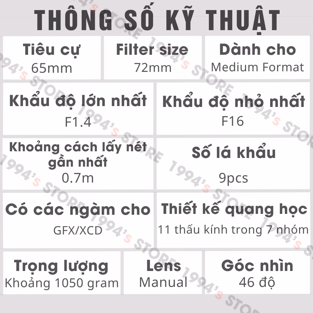 Ống kính Medium Format ngàm GFX khẩu lớn