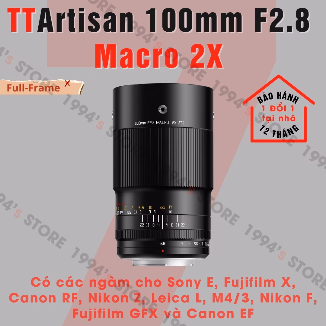 Ống Kính TTArtisan 100mm F2.8 2X Ultra Macro - Lens Chụp Cận Cảnh Phóng Đại 2:1