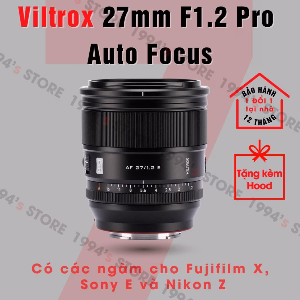 Ống kính Viltrox 27mm F1.2 AF Pro cho Fujifilm/Sony/Nikon