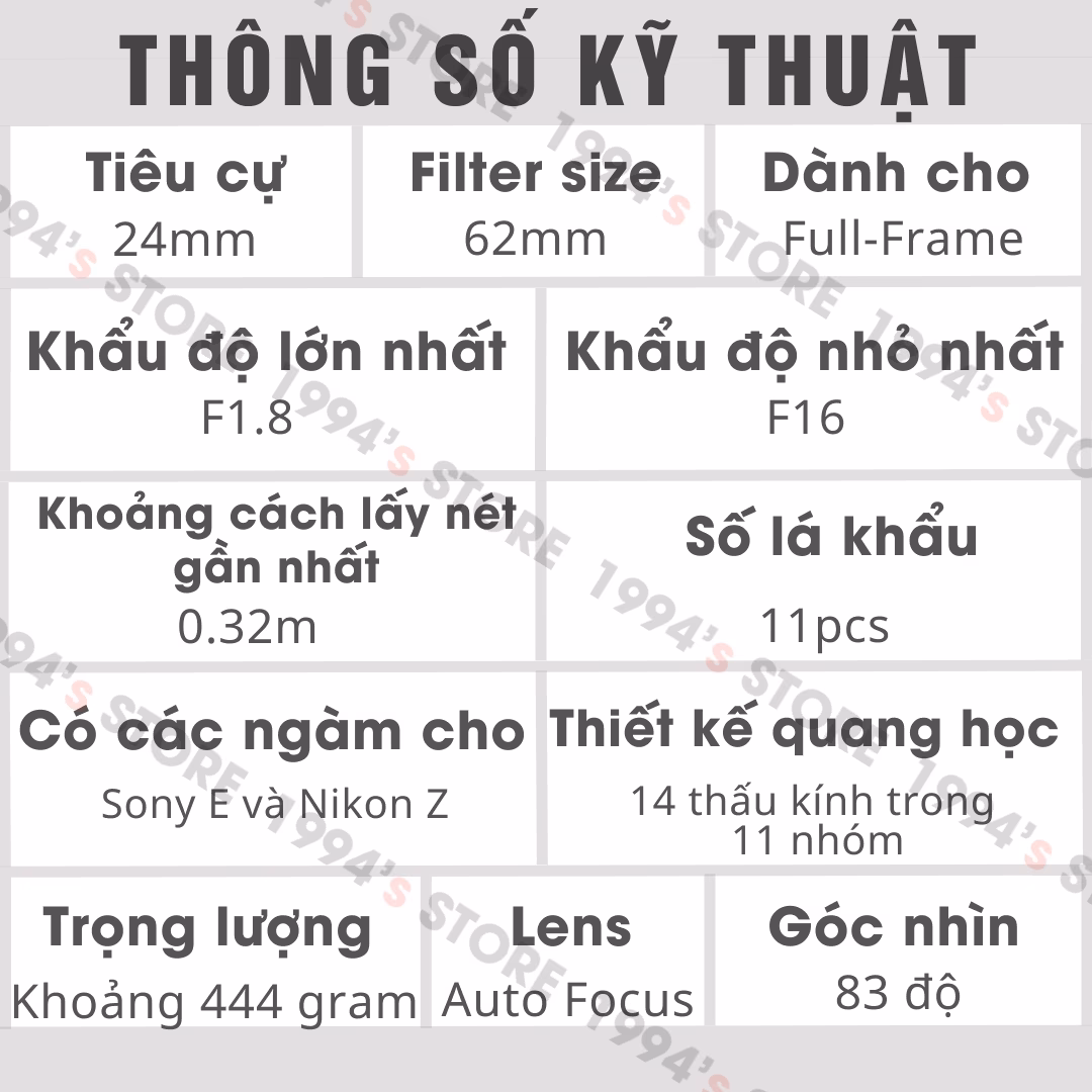 Lens chụp phong cảnh cho Sony E