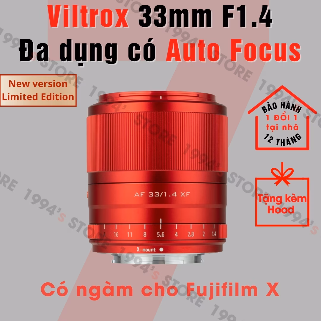 Ống kính Viltrox 33mm F1.4 AF Red Limited Edition (Đỏ) bản đặc biệt cho Fujifilm