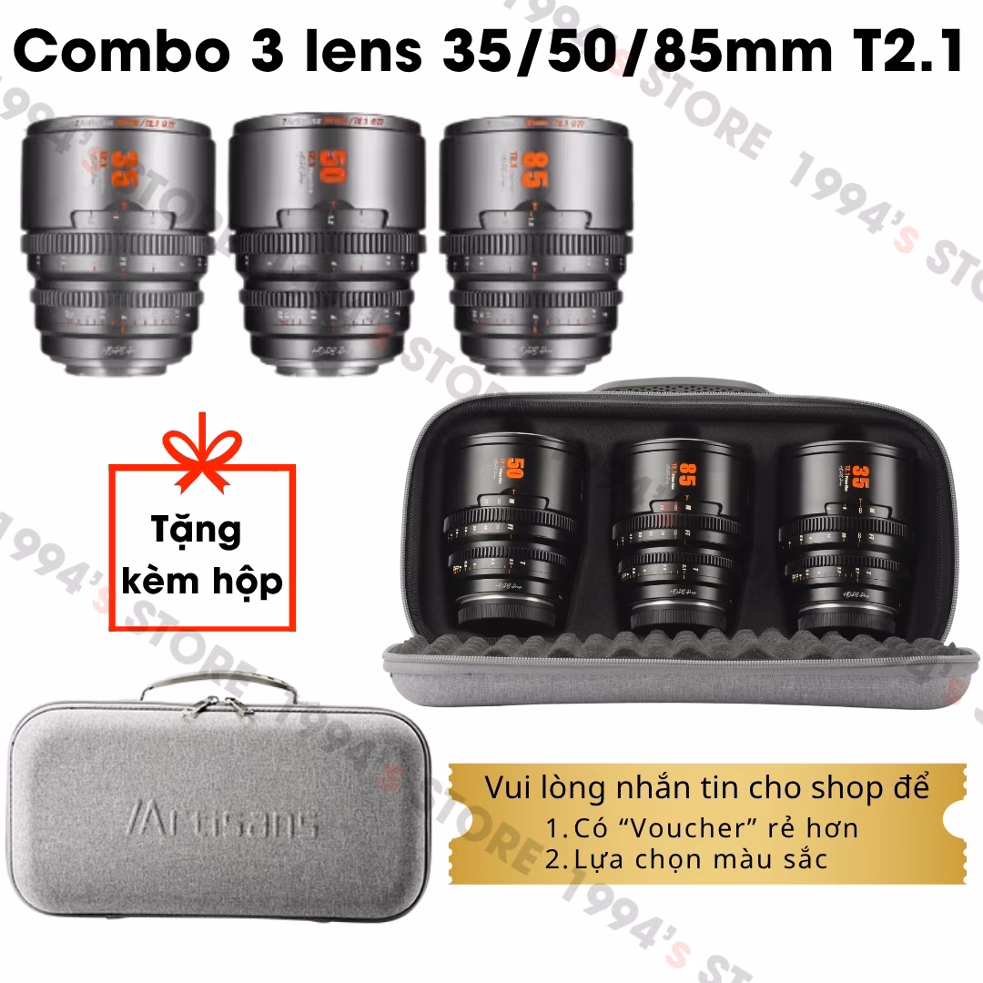 Bộ 3 lens Cine 7Artisans Hope Super35 35mm/50mm/85mm T2.1 S35
