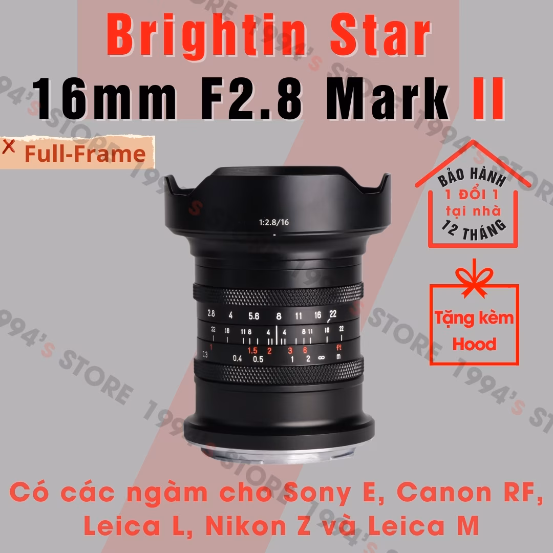 Ống kính Brightin Star 16mm F2.8 Ultra Wide Full-frame