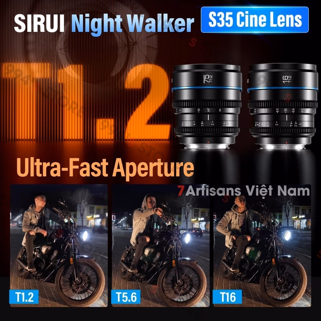 Lens Cine khẩu độ lớn T1.2 quay đêm