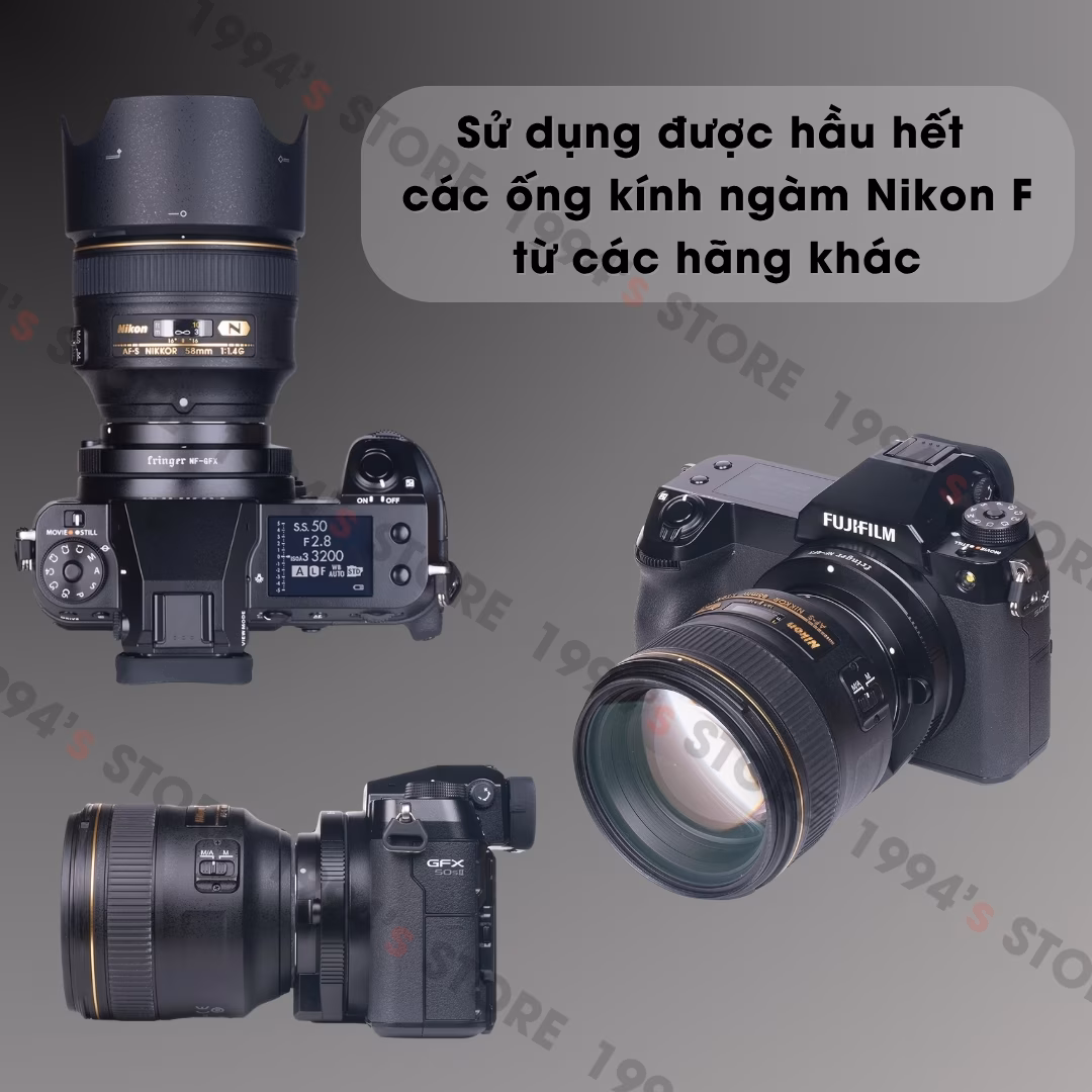 Ngàm chuyển Auto Focus Fringer NF-GFX (FR-NFTG1) - Nikon F sang Fujifilm GFX - Chính Hãng