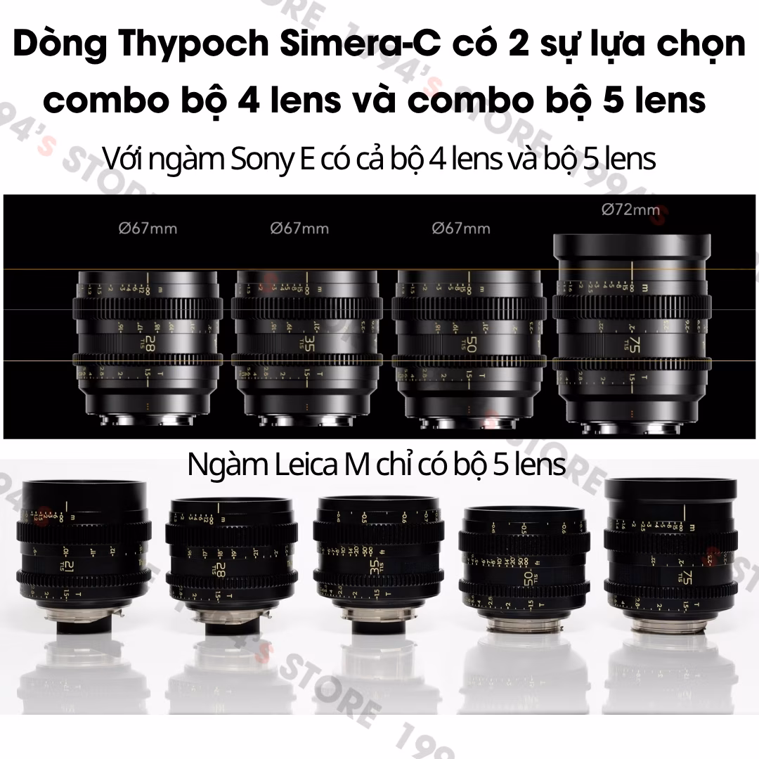 Bộ 5 lens Cine Thypoch Simera-C 21/28/35/50/75mm (Leica M / Sony E)