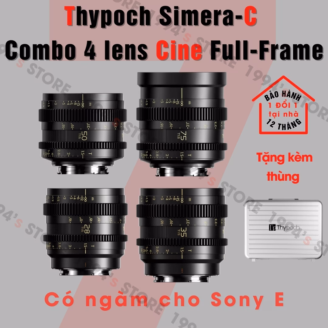 Bộ 4 lens Cine Thypoch Simera-C 28/35/50/75mm cho Sony E