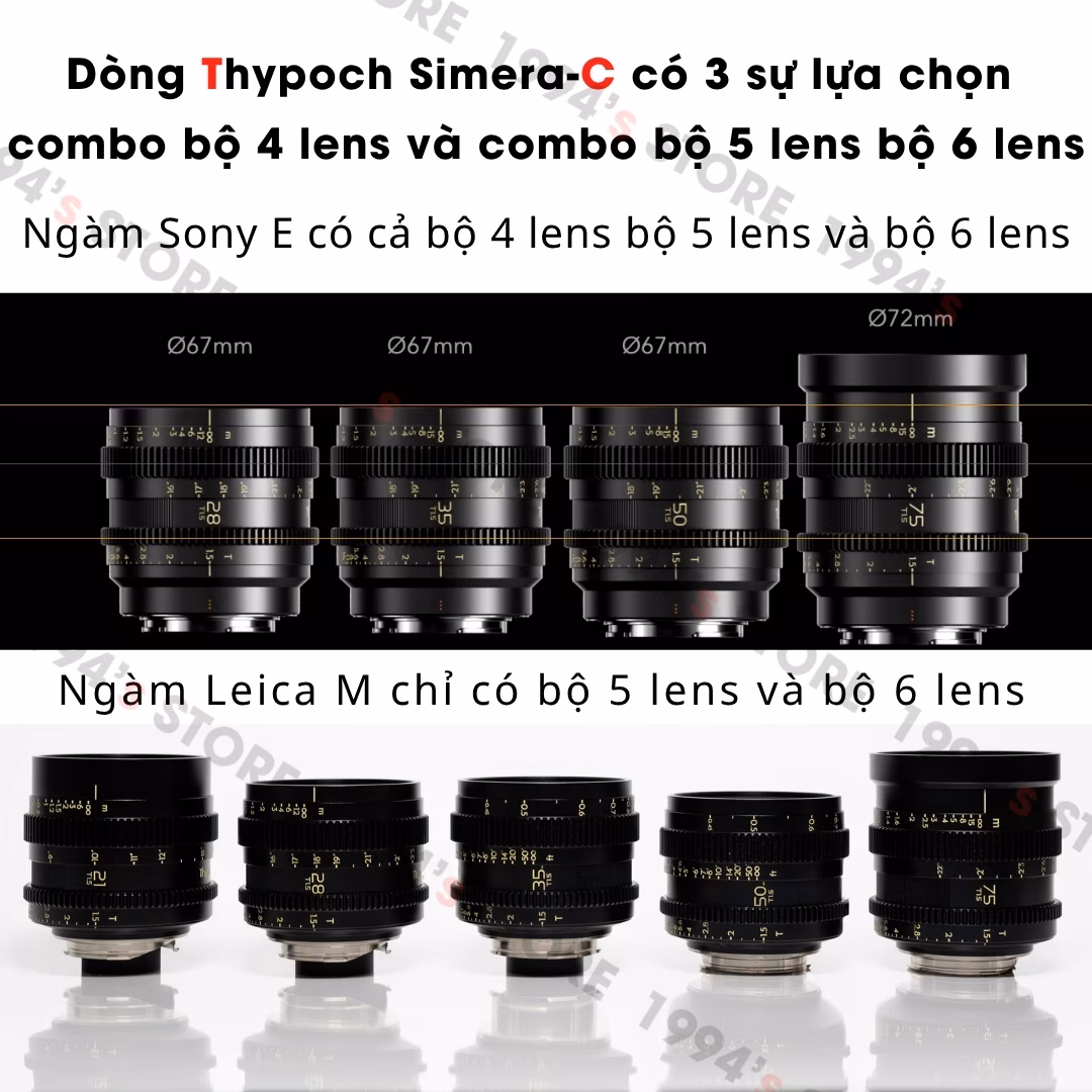 Bộ 4 lens Cine Thypoch Simera-C 28/35/50/75mm cho Sony E