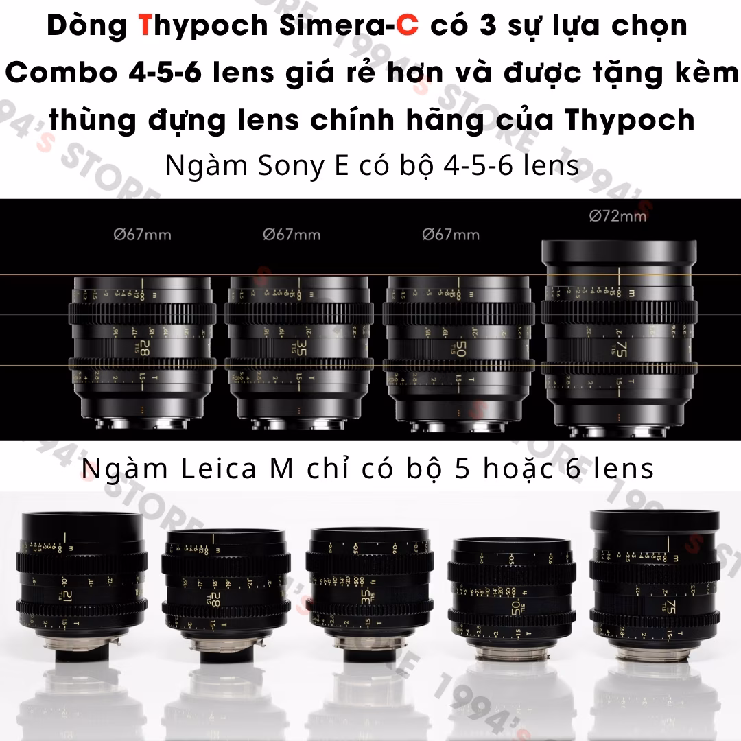 Bộ 5 lens Cine Thypoch Simera-C 21/28/35/50/75mm (Leica M / Sony E)