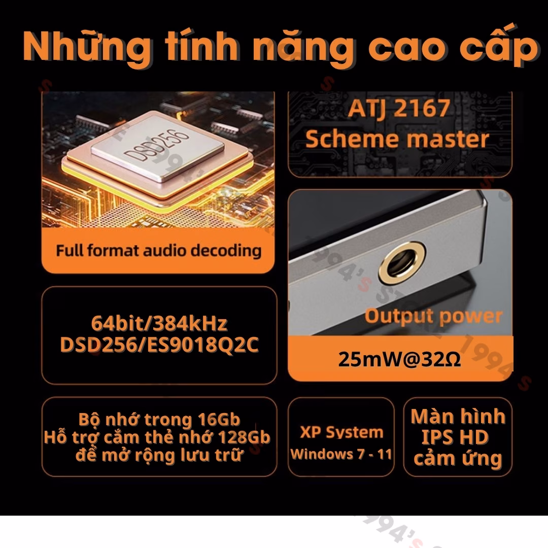Máy Nghe Nhạc HiFi Ruizu A55 | Giải Mã DSD256 Hi-Res Audio