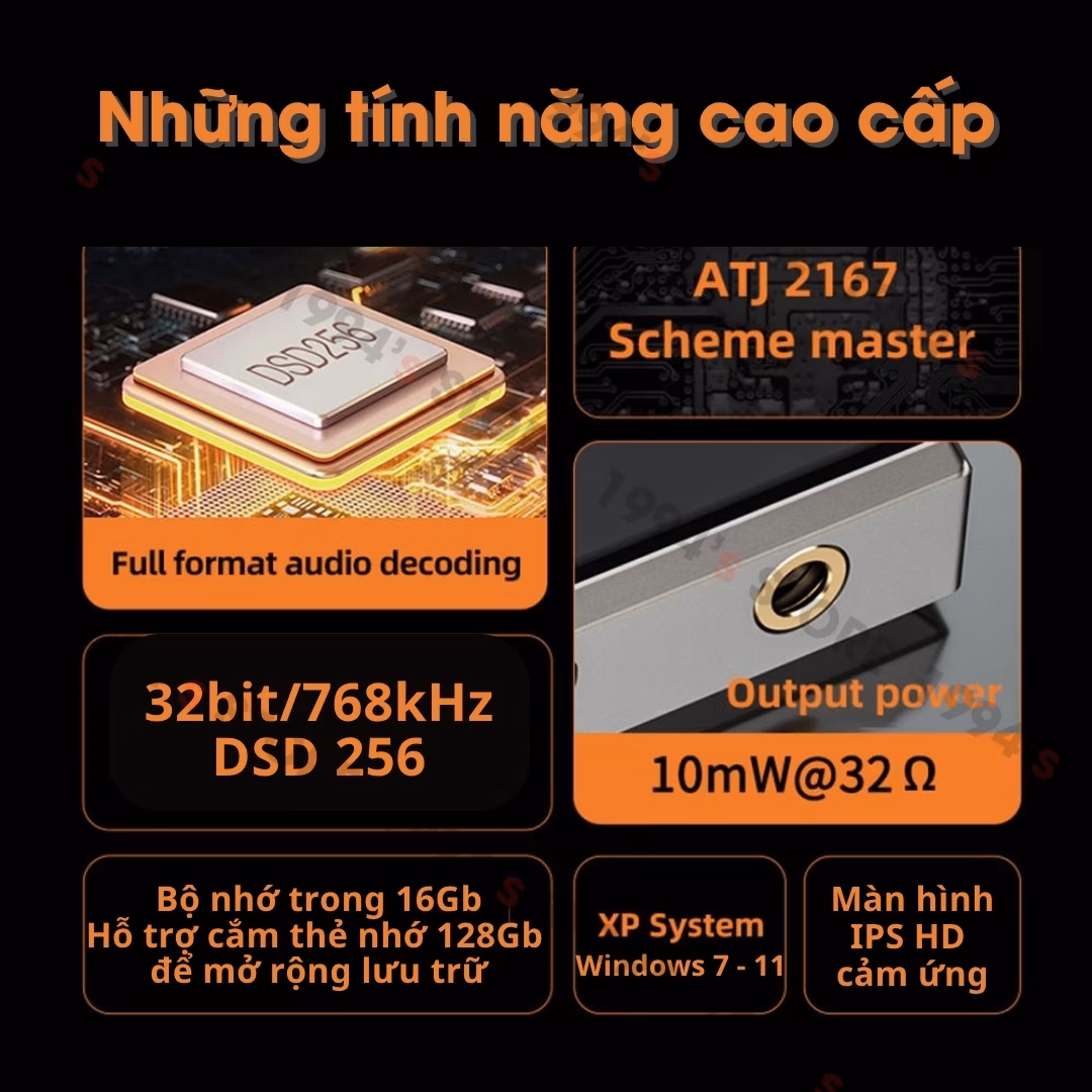 Máy Nghe Nhạc HiFi Ruizu A58 | Chip Giải Mã DSD256 Cao Cấp