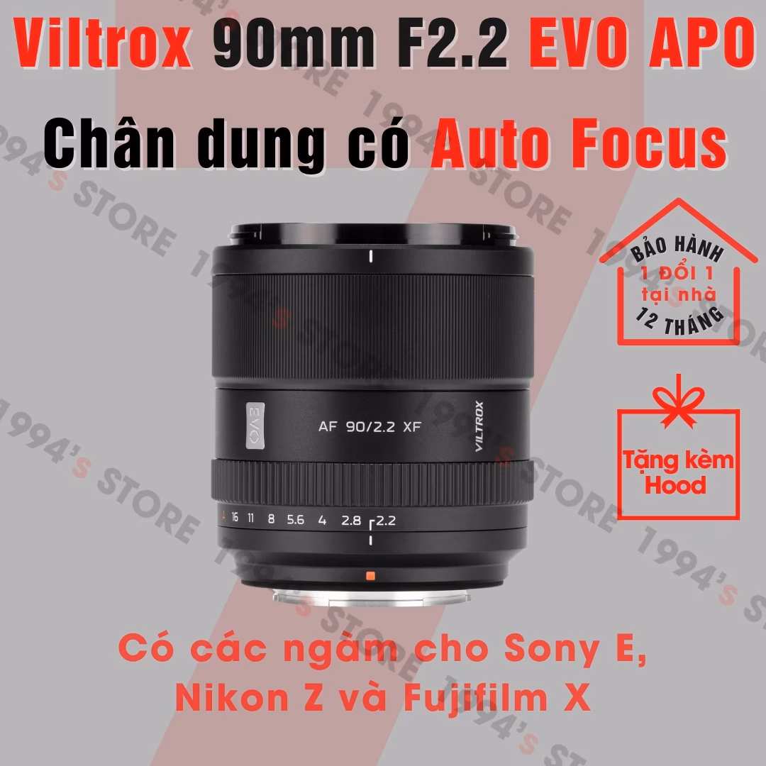 Ống kính Viltrox 90mm F2.2 EVO AF for Fujifilm/Sony/Nikon Z