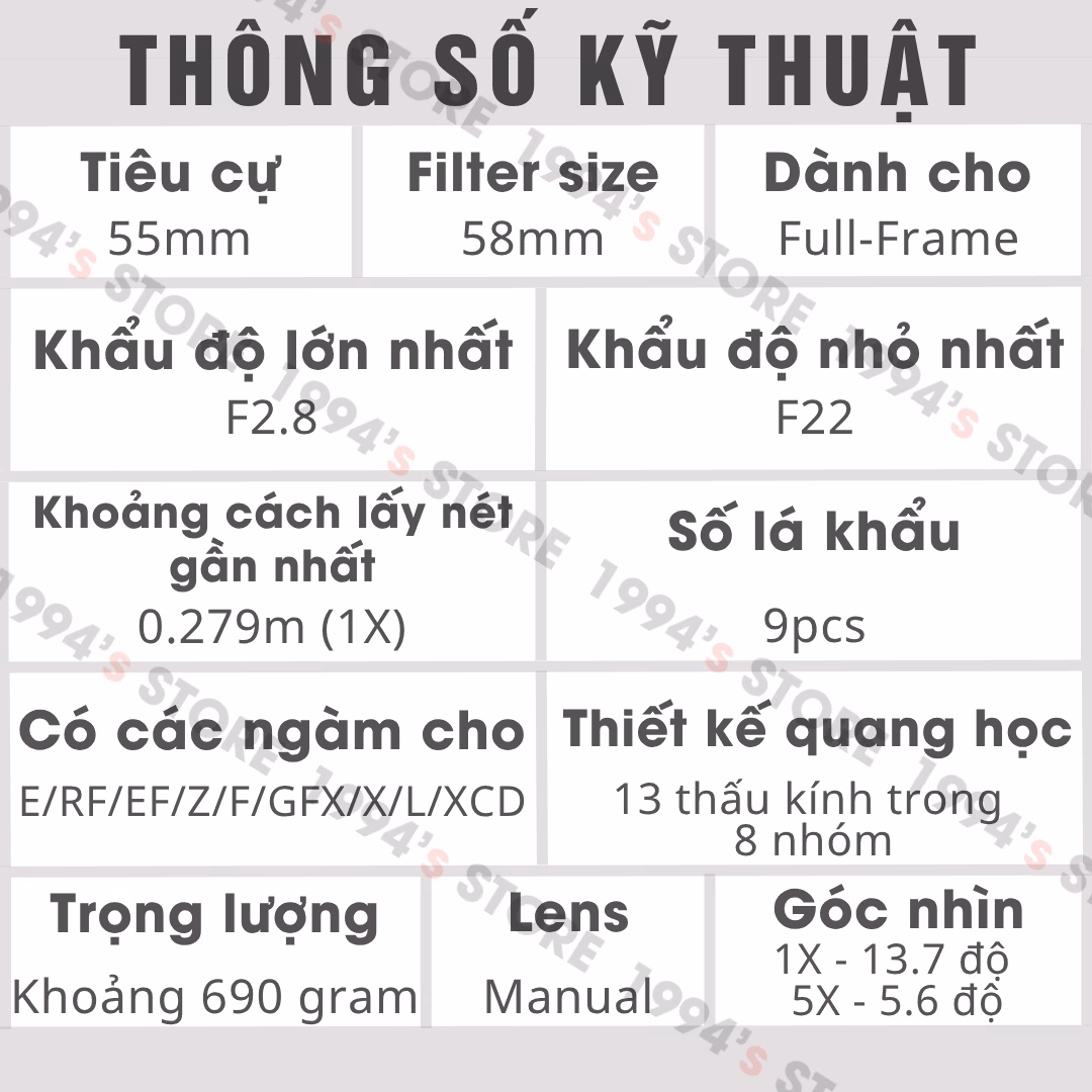 Ống kính macro cho Full Frame