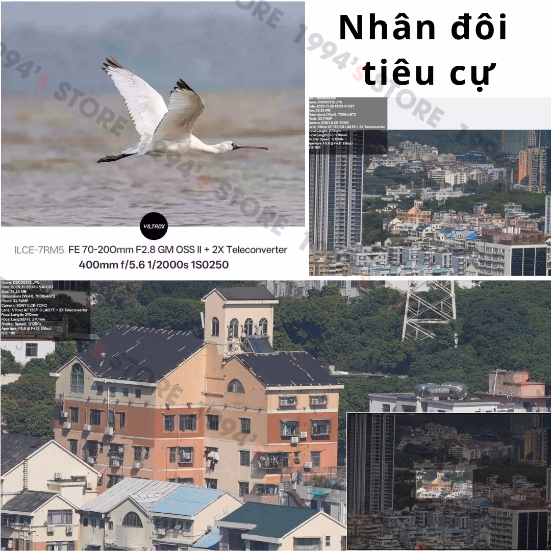 Ngàm chuyển Viltrox TELECONVERTER 2.0X giúp nhân đôi tiêu cự