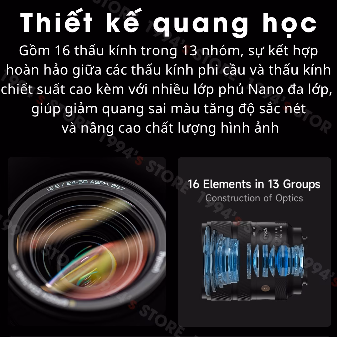 Ống kính Thypoch Voyager Zoom 24-50mm F2.8 Auto Focus for Full-Frame cho Sony E/Nikon Z /Leica L