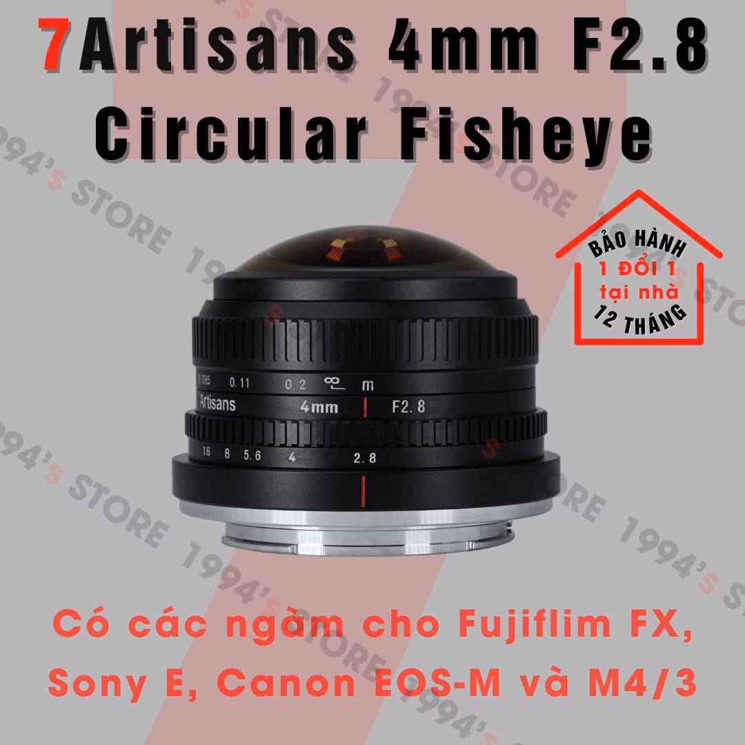 7Artisans 4mm F2.8 Circular Fisheye - Chính Hãng