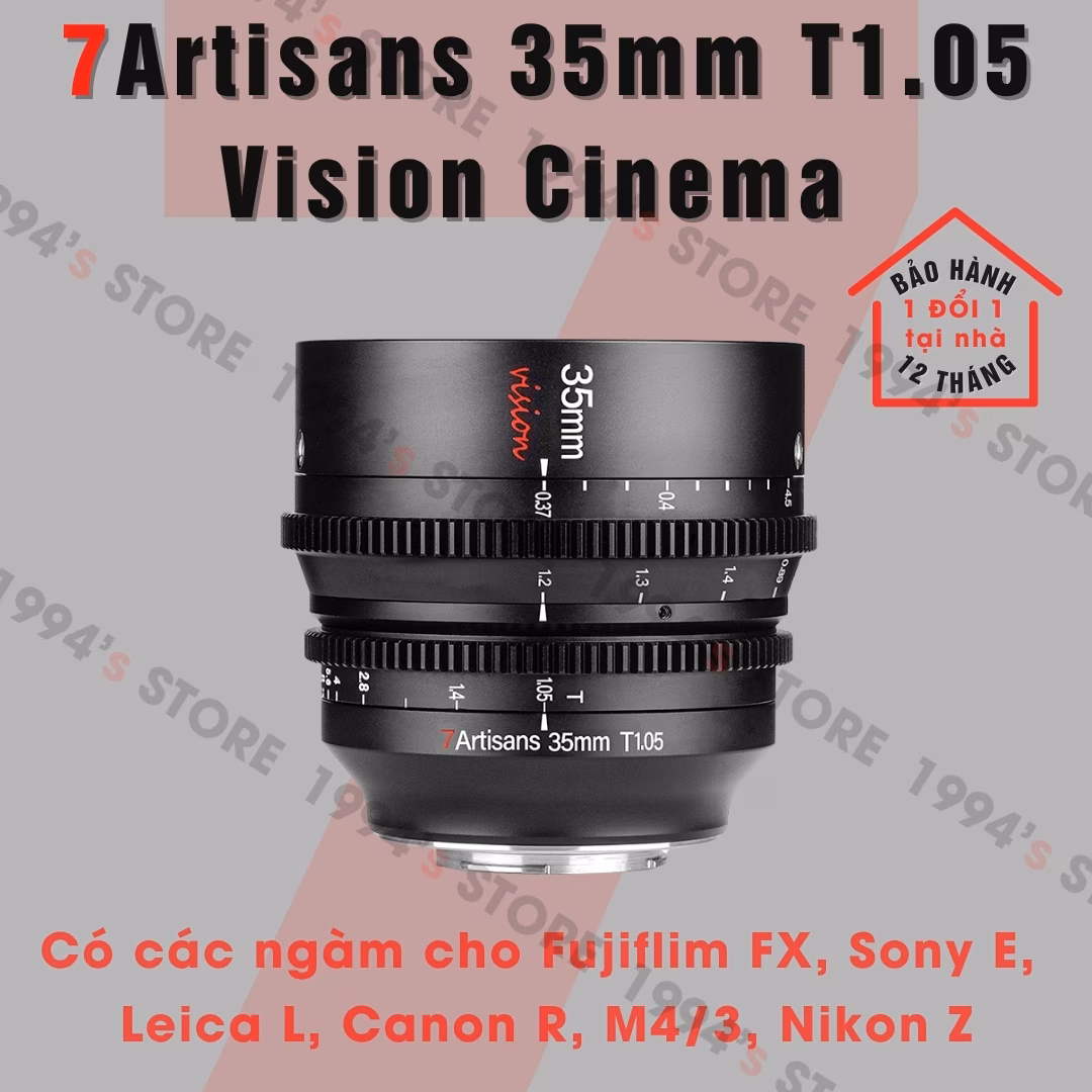 Bộ 4 lens Cine Vision 7Artisans 12mm T2.9 25mm T1.05 35mm T1.05 50mm T1.05