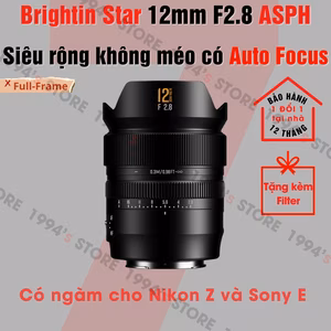 Ống kính Brightin Star 12mm F2.8 AF Full-Frame siêu rộng không méo