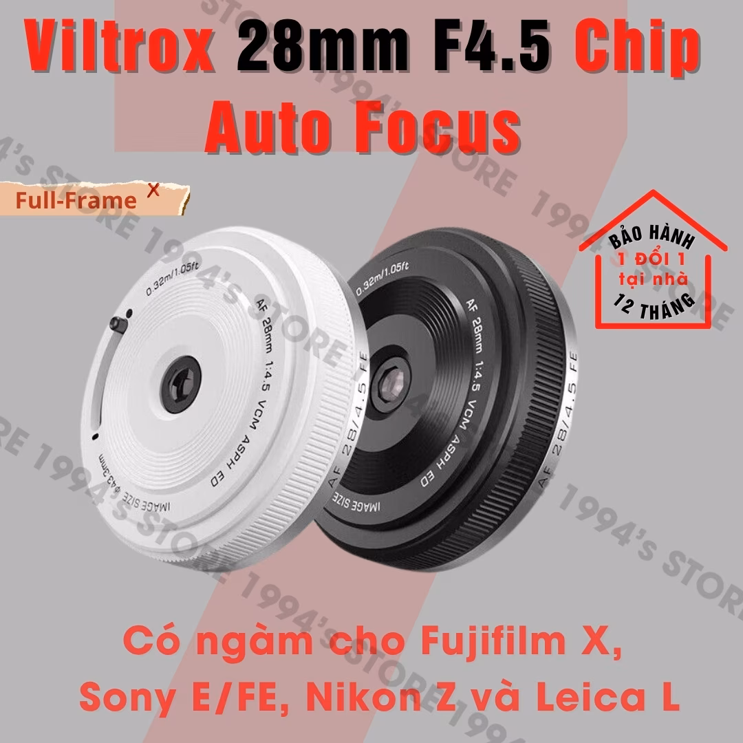 Ống Kính Viltrox 28mm F4.5 AF Chip Cho Sony E, Nikon Z, Fujifilm X và Leica L