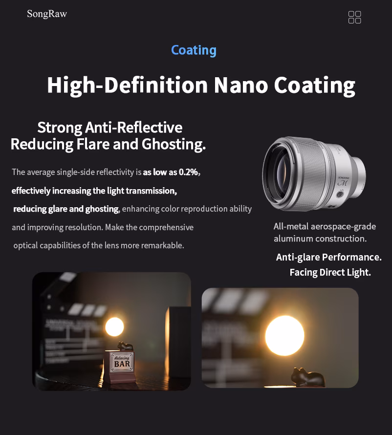 Ống kính SongRaw M-Simplify 85mm F1.2 AF Full-Frame Sony/Nikon Z/Leica L
