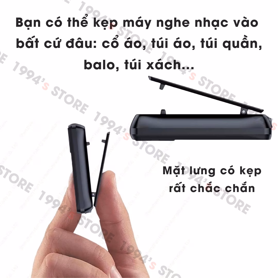 Máy Nghe Nhạc Bluetooth Ruizu X55 Thể Thao Kẹp Áo Chạy Bộ Gym 8GB