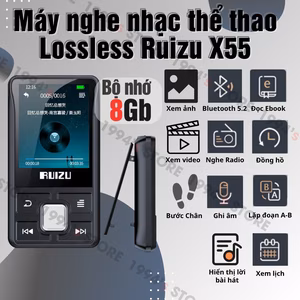 Máy Nghe Nhạc Bluetooth Ruizu X55 Thể Thao Kẹp Áo Chạy Bộ Gym 8GB