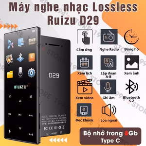 Máy Nghe Nhạc MP3 Ruizu D29 Có Loa Ngoài Lặp Đoạn A-B Học Tiếng Anh 8GB