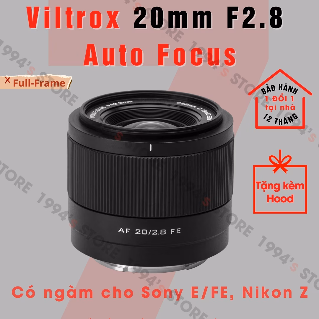 Ống kính Viltrox 20mm F2.8 AF Full-Frame Sony E và Nikon Z