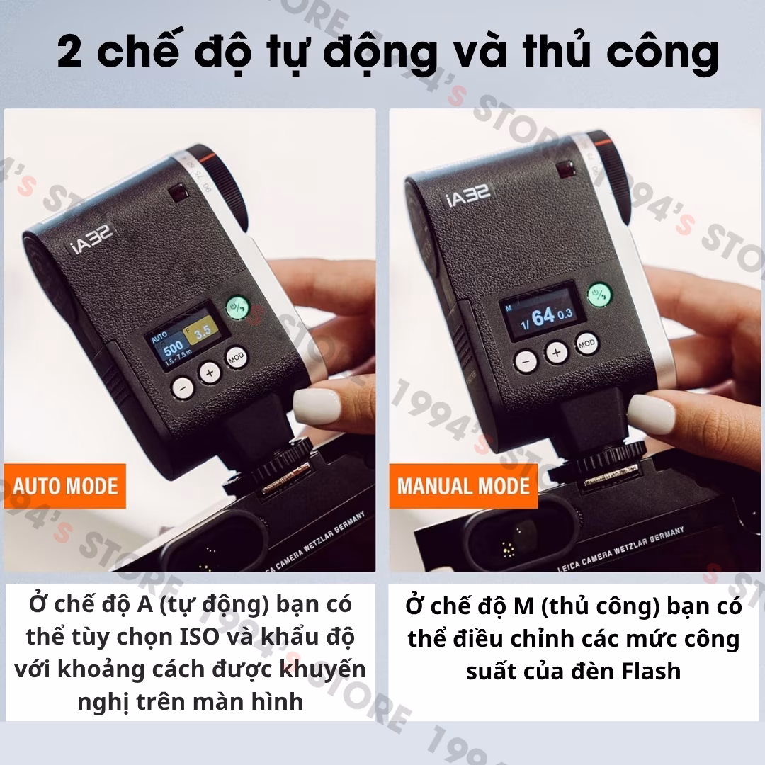 Đèn Flash Mini Godox iA32 Chính Hãng - Dùng Cho Mọi Máy Ảnh
