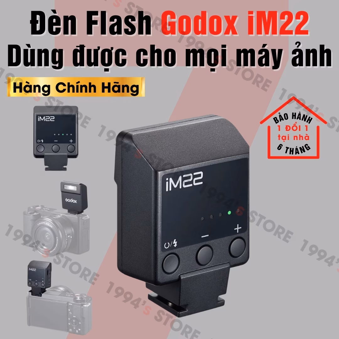 Đèn Flash Mini Siêu Nhỏ Gọn Godox iM22 Pin Sạc | Phù Hợp Mọi Máy Ảnh